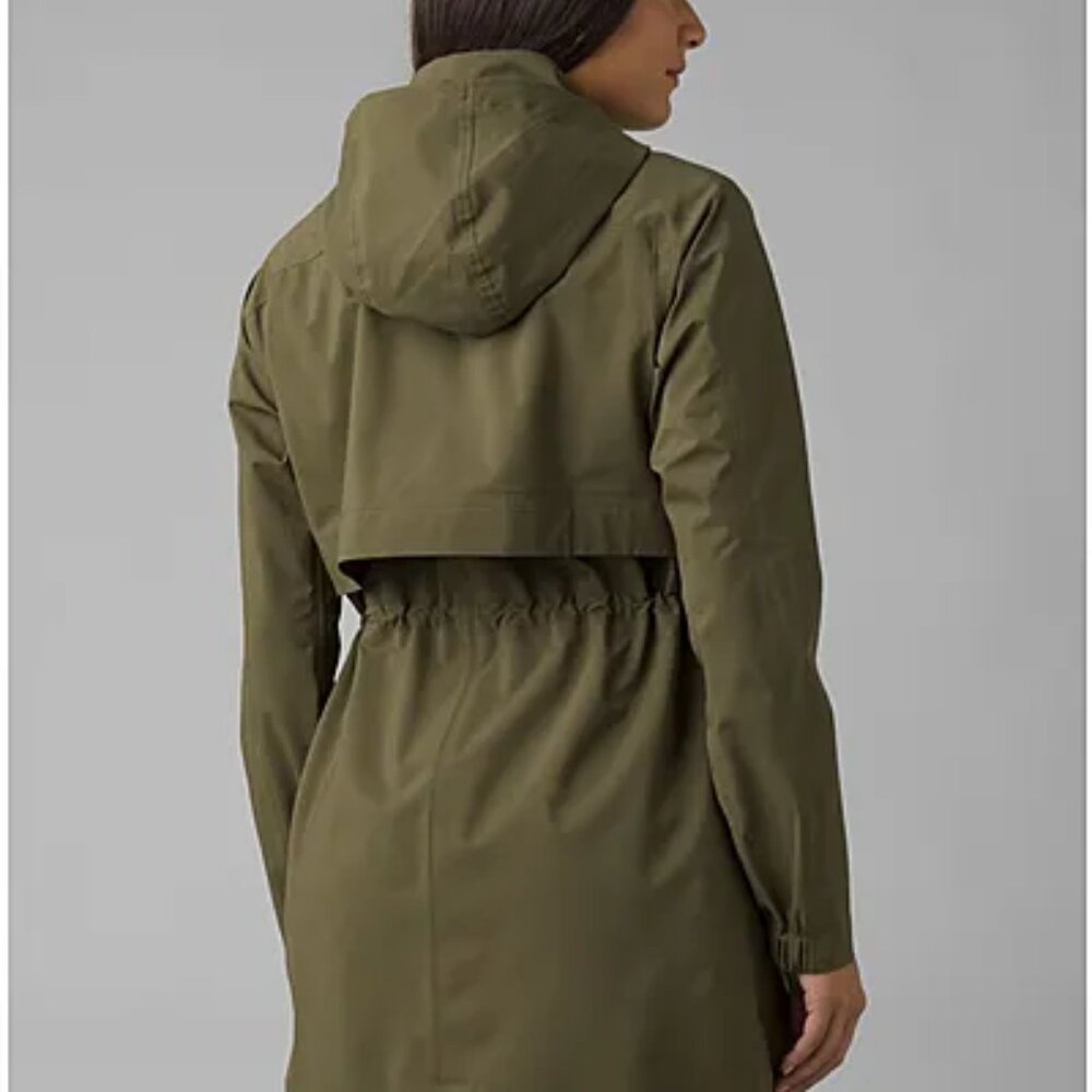 prAna Othello Falls Trench Coat in Cargo Green